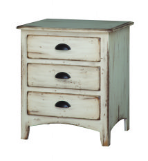 Concord White 3-Drawer Nightstand