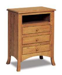 Carlisle 3-Drawer Nightstand With Opening