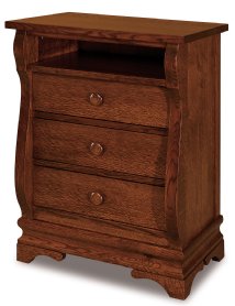 Chippewa Sleigh 3-Drawer Nightstand with Opening