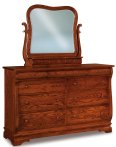 Chippewa Sleigh Curved Swinging Mirror w 3-Drawer Base