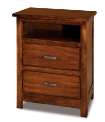 Flush Mission 2-Drawer Nightstand with Opening