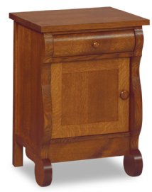 Old Classic Sleigh 1-Drawer 1-Door Nightstand