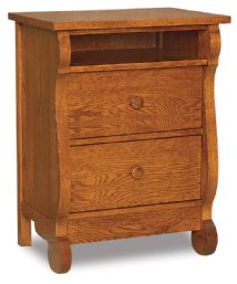 Old Classic Sleigh 2-Drawer Tall Nightstand With Opening