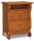 Old Classic Sleigh 2-Drawer Tall Nightstand With Opening