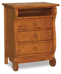 Old Classic Sleigh 3-Drawer Tall Nightstand with Opening