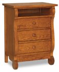 Old Classic Sleigh 3-Drawer Tall Nightstand with Opening