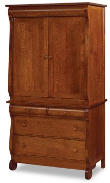 Old Classic Sleigh Armoire Large 4-Drawer