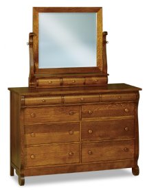 Old Classic Sleigh Swinging Mirror w 3-Drawers Base