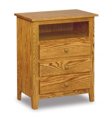 Shaker 3-Drawer Tall Nightstand with Opening