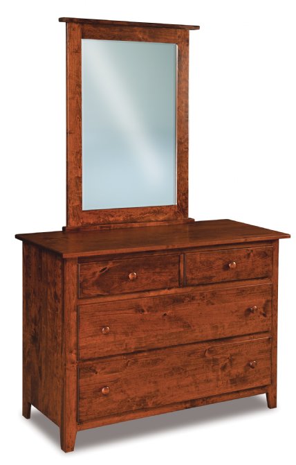 J R Woodworking Shaker Beveled Dreser Mirror 30 Wide