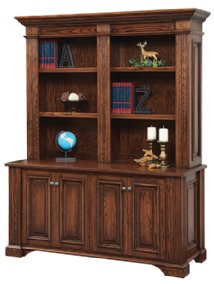 Lincoln Double Base with Double Bookshelf Hutch