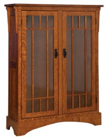 Midway Mission 2-door Bookcase with Seedy Glass