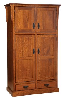 Mission 4-Door Pantry with 2-Bottom Drawers 