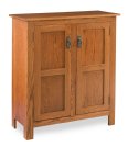 Mission Style 42" High Cabinet 2-Door with Wood Panels