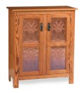 Mission Style 42" High Cabinet 2-Door with Copper Panels