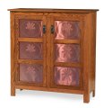 Mission Style 45" High Cabinet 2-Door with Copper Panels