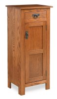 Mission Style 47" High Cabinet 1-Door 1-Drawer with Wood Panels
