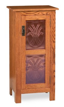 Mission Style 42" High Cabinet 1-Door with Copper Panels