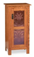 Mission Style 45" High Cabinet 1-Door with Copper Panels