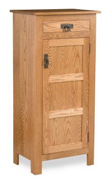 Mission Style 50" High Cabinet 1-Door 1-Drawer with Wood Panels