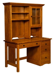 Mission Jr. Pedestal Desk w Hutch
