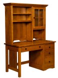 Mission Jr. Pedestal Desk w Hutch