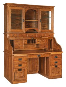 Mission Roll-Top Desk with Hutch