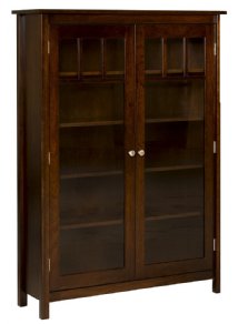 Mission 6' Tall Bookcase with Glass Doors