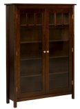 Mission 6' Tall Bookcase with Glass Doors