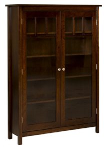 Mission 5' Tall Bookcase with Glass Doors