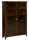 Mission 5' Tall Bookcase with Glass Doors