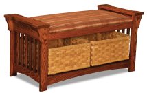 Mission Slat Basket Bench 