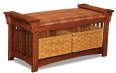 Mission Slat Basket Bench 