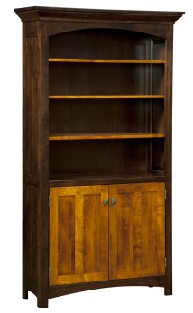 Oakwood 72" Tall Bookcase w Doors