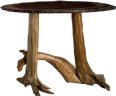 Rustic Living Oval Hall Table with Stump Base