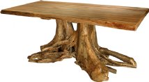 Rustic Dining Double Stump Table with Red Elm Top