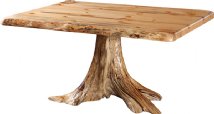 Rustic Dining Stump Table with Pine Top