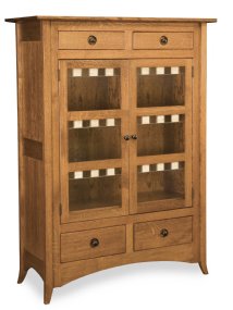 Shaker Hill Double Cabinet with Glass Panels