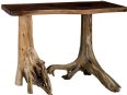 Rustic Living Sofa Table with Stump Base