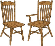 Bent Cattail Side and Arm Chair